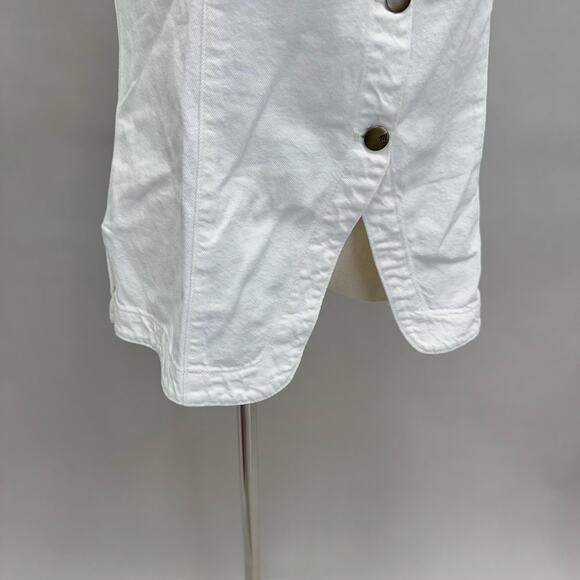 Madewell Denim High Crewneck Vest in Tile White Size 8 NWT New - Picture 9 of 16